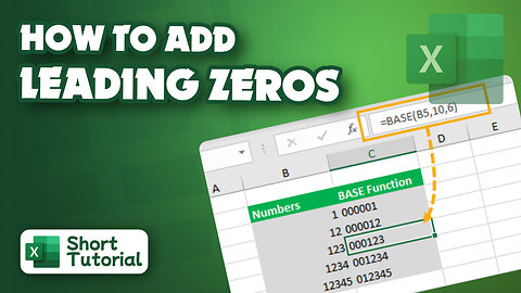 How to add leading zeros in Excel