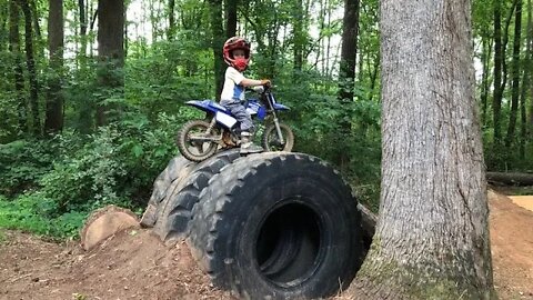 Sam On The PW50 Getting Some Hard Enduro Practice