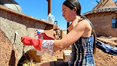 Using Dog Fur And Eggshells In Our Natural Hydraulic Lime Plaster To Protect Our Earthbags