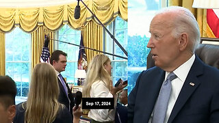 In the meanwhile Creepy Biden handlers keep doing their routine and kick the press out of the Oval Office.