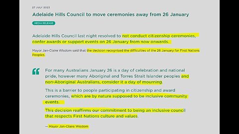 Moving Australia Day ceremonies did not sit well with this Adelaide Hills rate payer.