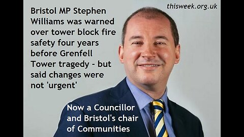 Stephen Williams endorses flammable cladding & blocks new sprinkler rules, Grenfell Enquiry, 04Apr22