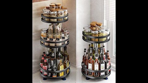 Rotatable Kitchen Storage Rack kitchen Accessories Spice Storage Rack