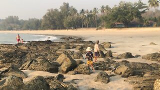 ngapali beach with rocks