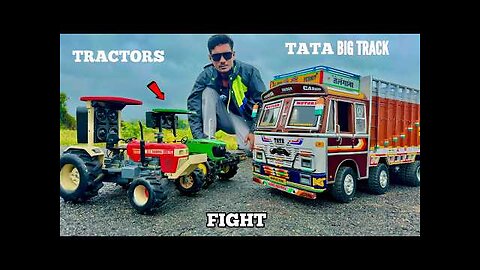 RC TATA 16 Wheels Truck Vs RC Tochan King Tractor - Chatpat toy TV