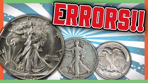 RARE WALKING LIBERTY HALF DOLLARS WORTH MONEY - ERROR COINS!!