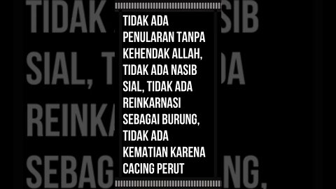 Tidak ada penularan tanpa kehendak Allah, tidak ada nasib sial, tidak ada reinkarnasi sebagai burung