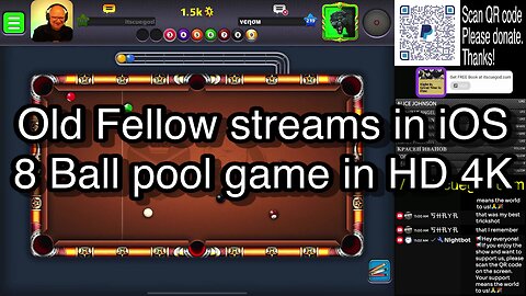 Old Fellow streams in iOS 8 Ball pool game in HD 4K 🎱🎱🎱 8 Ball Pool 🎱🎱🎱