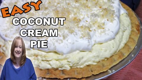 Luscious COCONUT CREAM PIE | Such an easy 6 ingredient pie recipe