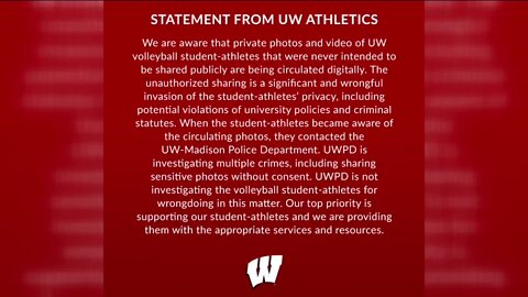 Investigation underway after UW Athletics says private photos, video shared of volleyball team