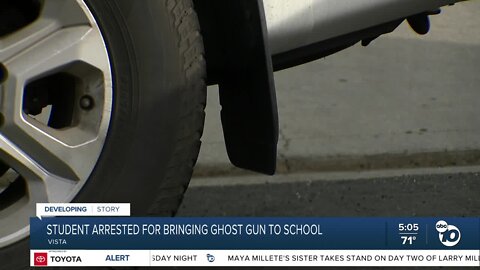 Student arrested in Vista for bringing a ghost gun and liquor to school