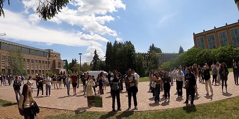 University of Washington: Lesbian Heckler Helps Me Draw 1st Crowd, 2nd Crowd Is a Massive 150 Students, 3rd Crowd is a small group -- Contending with Homosexuals, Atheists, Muslims, Hypocrites & Proving the Bible True!