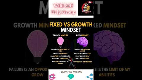 🔥Fixed vs growth mindset🔥#shorts🔥#wildselfhelpgroup🔥7 August 2022🔥