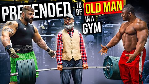 Elite powerlifter pretended to be old man | Gym prank