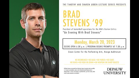 March 20, 2023 - Brad Stevens Ubben Lecture at DePauw University