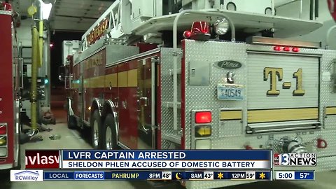 Las Vegas fire captain arrested on domestic battery charge