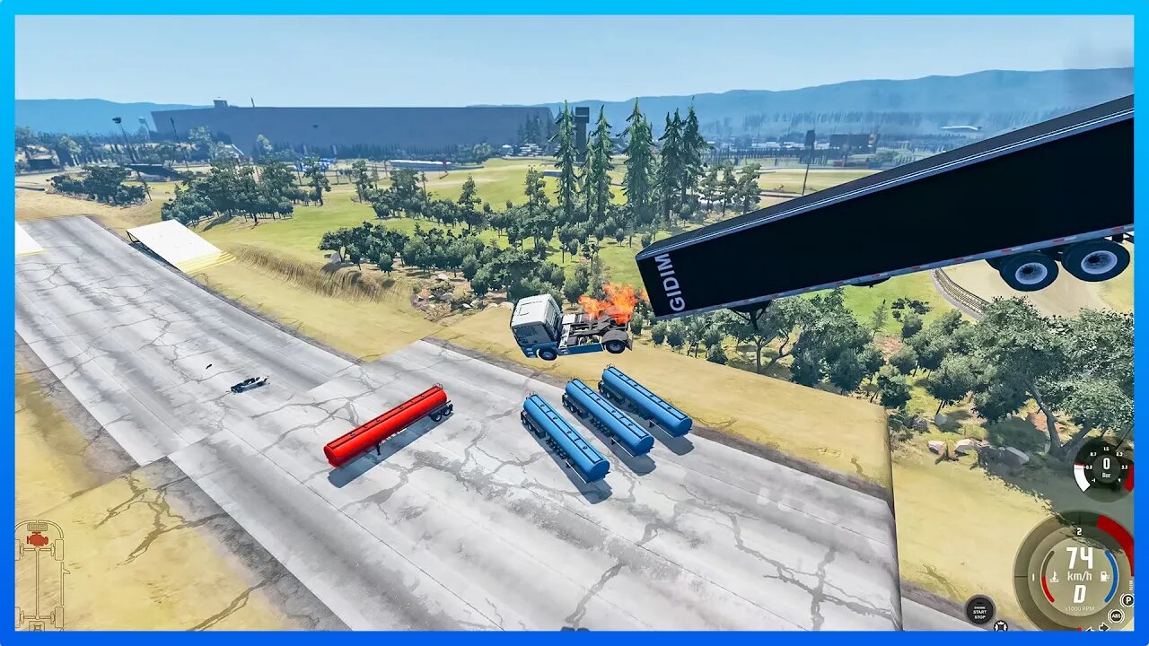 TruckFails Cars Vs Giant Bulge Explosive Truck 161 BeamNG Drive 