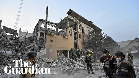 Rescuers search for people in rubble after hotel struck in Kryvyi Rih