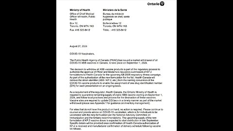 COVID-19 Vaccine Clinics across Canada have been ordered to destroy all vials of Pfizer & Moderna COVID-19 mRNA Vaccines!