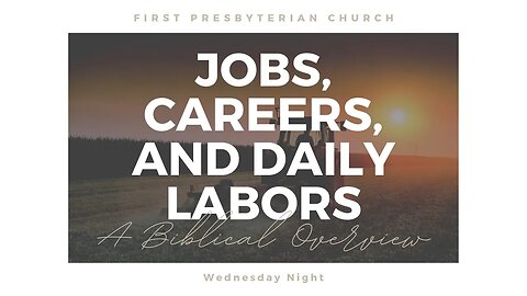 "JOBS, CAREERS AND DAILY LABOR (A BIBLICAL OVERVIEW)"