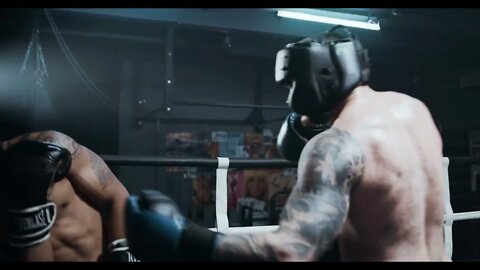 Two Boxers Sparring In Training