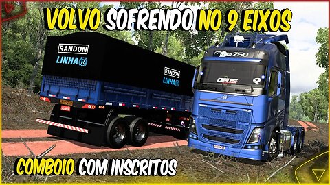 COMBOIO VOLVO FH 750 NO 9 EIXOS EXPLORANDO AS FAZENDAS - ETS2 MODS BRASILEIROS MAPA ELITE DA RODAGEM