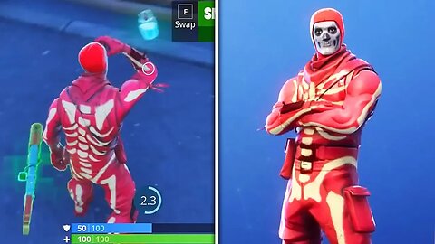 Fortnite "Red Skull Trooper" GAMEPLAY in Fortnite Battle Royale! (Red Skull Trooper UNLOCKED)