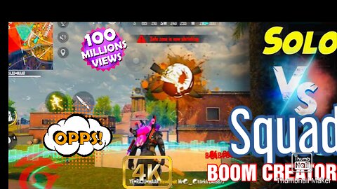 Solo vs squad free fire of gameplay video.So let's start the video.