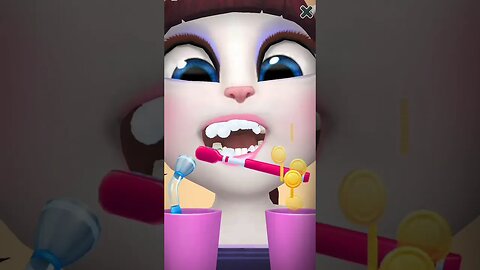 😂😂 Let's Brush Our Angela's Black Teeth #488 | My Talking Angela 2 | #shorts #funwithangela 🤣😂