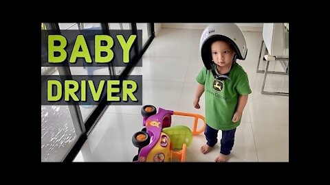 Baby Driver | Wearing Dada’s Helmet