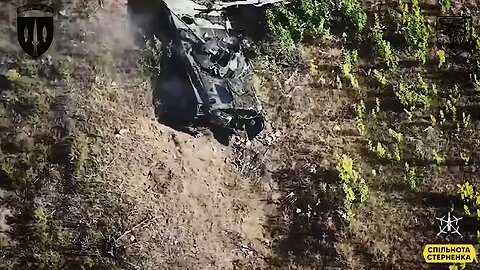 Two Russian Nazis climbed into a destroyed BMP and burned alive