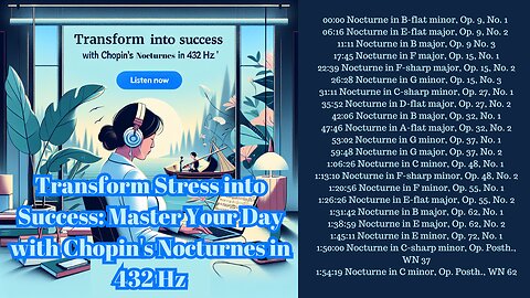 Transform Stress into Success: Master Your Day with Chopin's Nocturnes in 432 Hz