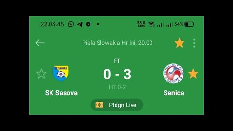 Live FK SASOVA VS SENICA goll witan Sulaiman di menit 04