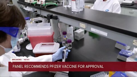 FDA recommends Pfizer vaccine for approval