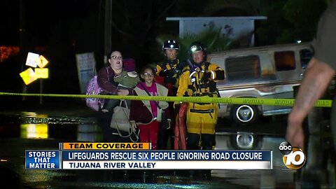 Lifeguards rescue six people ignoring road closed signs in Tijuana River Valley