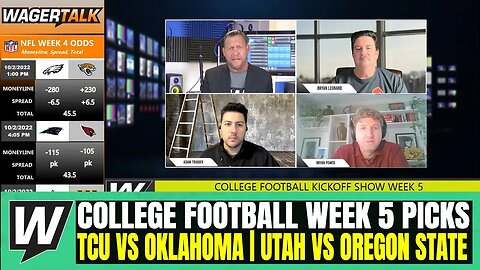 Happy Hour CFB Kickoff Show | NCAAF Week 5 Predictions | TCU vs Oklahoma | Utah vs Oregon State