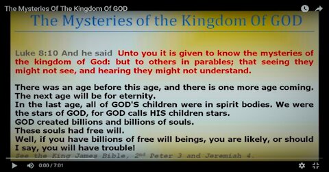 The Mysteries Of The Kingdom Of GOD