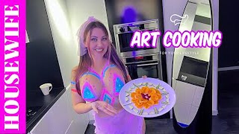 🍊 Neon Body Paint & Beautiful Fruit Art | Transparent Cooking in a See-Through Apron 🌟Try on Haul