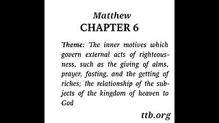 Matthew Chapter 6 (Bible Study)