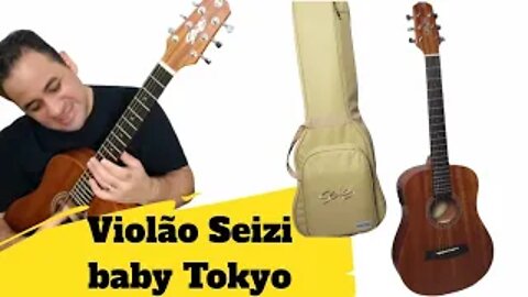 Violão Seizi Baby Tokyo mogno/mahogane elétrico com capa