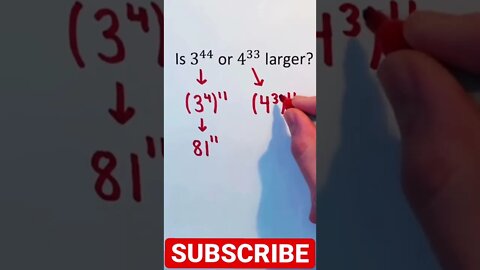 Which exponential value is bigger? Bet you didn’t know this math trick #mathshorts #algebrashorts