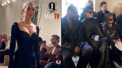 Offset & Kris Jenner Watch Kim Kardashian Model In Balenciaga Fashion Show! 💃🏾