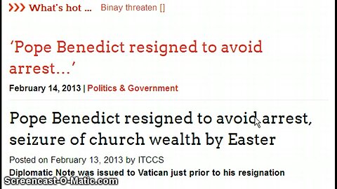 'Pope Benedict to be ARRESTED / Catholic Church Shut Down' - LogicBeforeAuthority - 2013