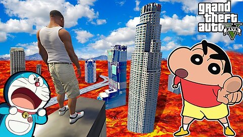 GTA 5 : Shinchan Finally Bought A Super Bike With Franklin In Lava Pool !