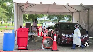 Drive-thru COVID-19 testing site in West Palm Beach has active Saturday