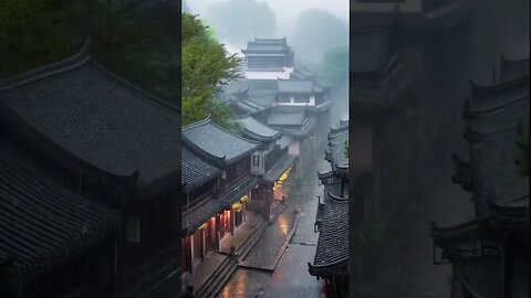 古城雨声冥想安眠：治愈之雨古城下的雨声助眠，缓解压力，快速入眠，实现深度睡眠与身心放松#BGM#shorts #shortsvideo #sleepmusic #sleep #rainsounds