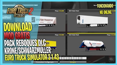 ▶️ETS2 1.43 PACK REBOQUES KRONE e SCHWARZMULLER Modificados PARA EURO TRUCK SIMULATOR 2 MODS 1.43