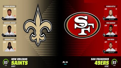 Madden 23 49ers Vs Saints Week 12 Cpu Vs Cpu