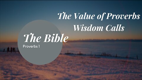 Proverbs 1: Wisdom Calls You