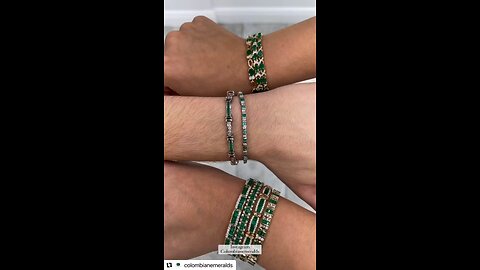 Stylish Emerald and diamond gemstone tennis bracelet and bangle bracelet gift ideas